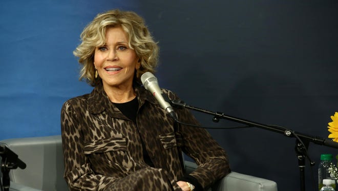 Oscar Winner Jane Fonda is interviewed during SiriusXM's Town Hall in New York at SiriusXM Studios on Sept. 19 in New York City.