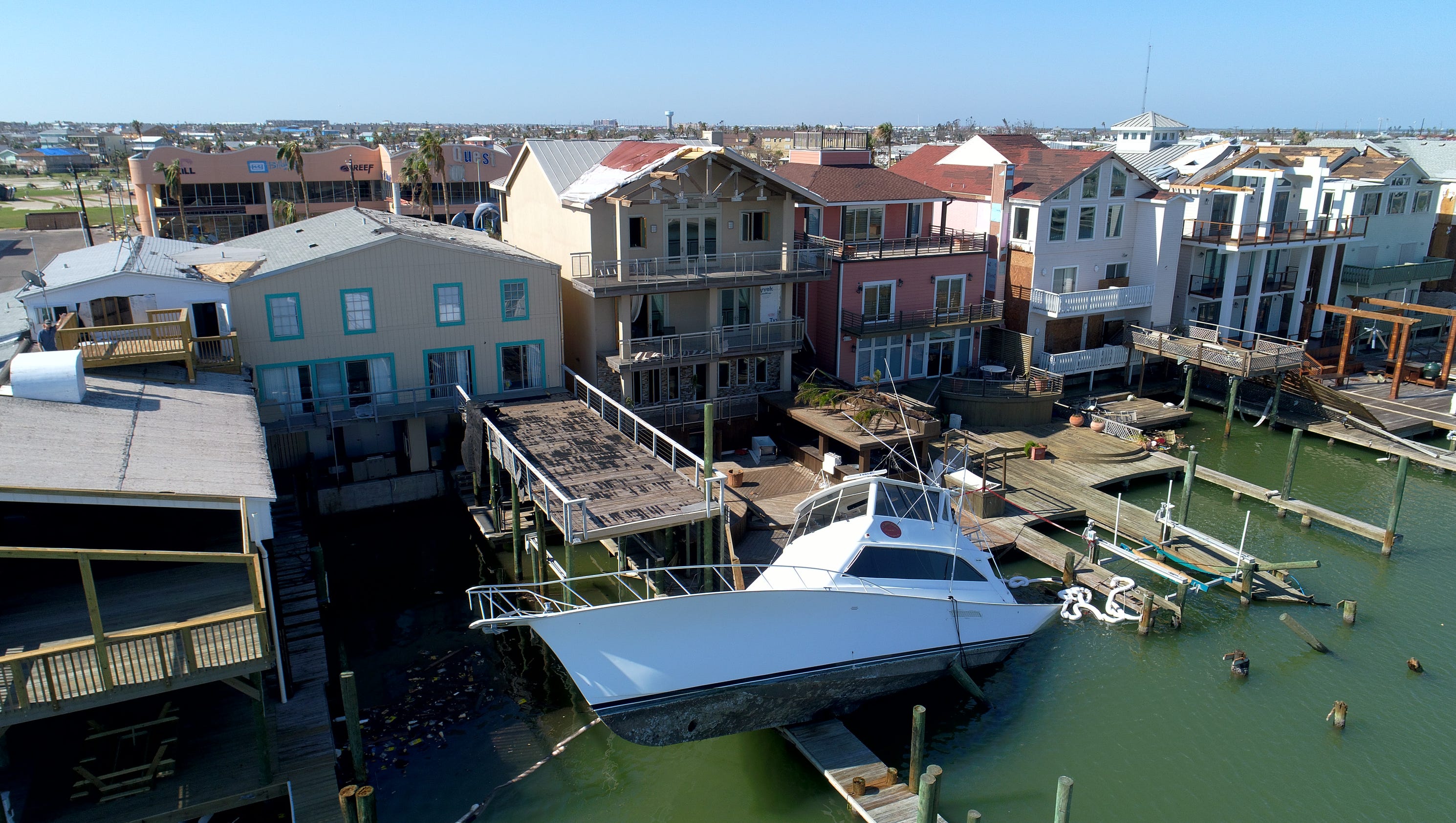 Harvey 2017 Aerial View Of Port Aransas Damage After