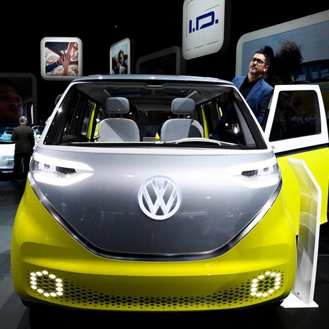 Volkswagen showed off their concept I.D. Buzz, a c