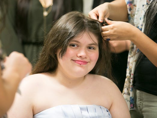 Junior Jessica Driver gets her hair done for the third