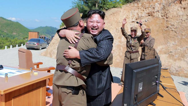 Kim Jong Un celebrates on July 4, 2017, in North Korea.