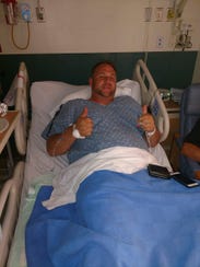 Bill Robinson Jr. in a hospital after the Las Vegas