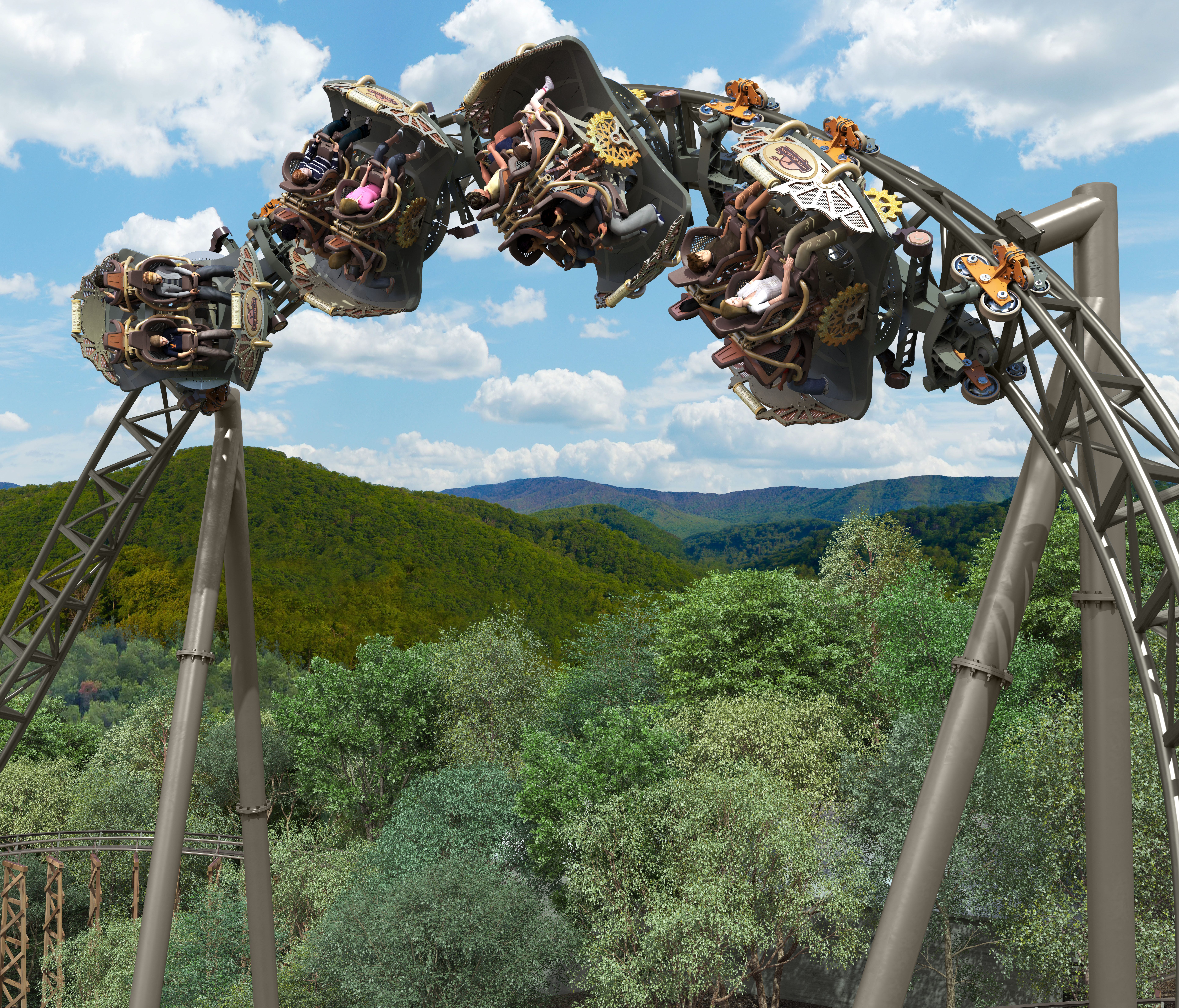 All the while – even during the launches – the cars (and its passengers, of course) will be spinning 360 degrees.