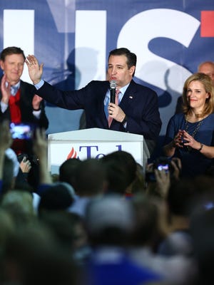 U.S. Sen. Ted Cruz of Texas speaks after winning the Iowa caucuses on Monday, February 1, 2016.