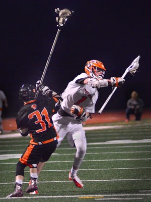 Central York's Ryan Fahs, seen here in a file photo, had four goals in Tuesday's 9-6 win over Susquehannock. YORK DISPATCH FILE PHOTO