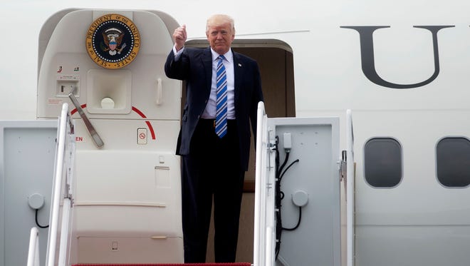 On his nine-day trip this week, President Donald Trump will be touching base with three of the world's largest religions.
 (Jill Nance/News & Daily Advance via AP)