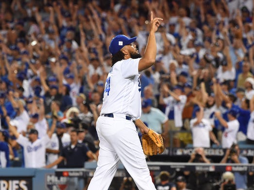 Game 1 at Dodger Stadium: Closer Kenley Jansen celebrates