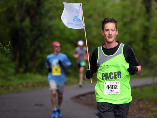 Pacer Nicholas Morgan nears Concord St. on the 10th