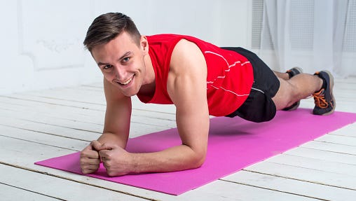 man doing a plank