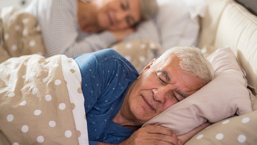 Elderly people sleeping