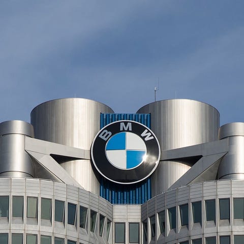 The top of BMW headquarters in Munich.