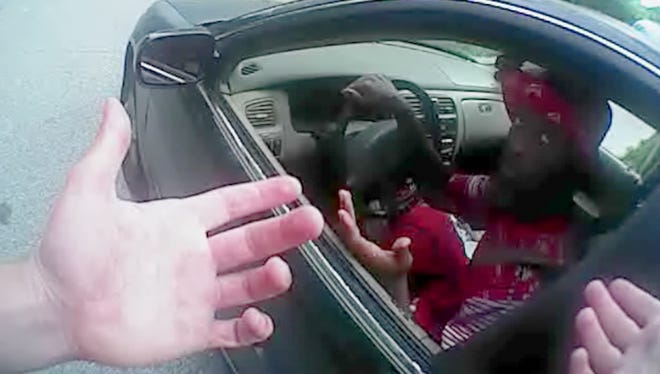 Body cam video still from University of Cincinnati Police Officer Ray Tensing on July 19, 2015 during a routine traffic stop of Samuel DuBose in Mount Auburn. Shortly after this, Tensing fatally shot DuBose.