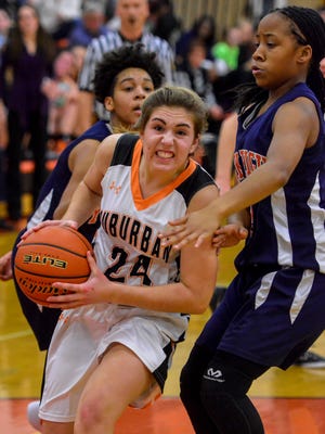 Olivia Gettle, seen here in action from earlier this season, had 10 points in York Suburban's win on Wednesday night.