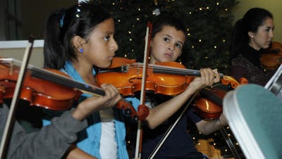 Students in MYCincinnati, a free youth orchestra program in Price Hill