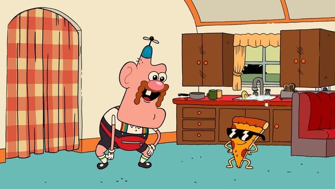 Pizza Steve, right, hangs out with the title character of 'Uncle Grandpa.'