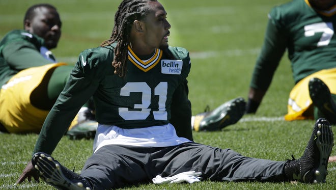 Green Bay Packers cornerback Davon House (31) is shown during the team's organized team activities (OTA) Tuesday, June 6, 2017.