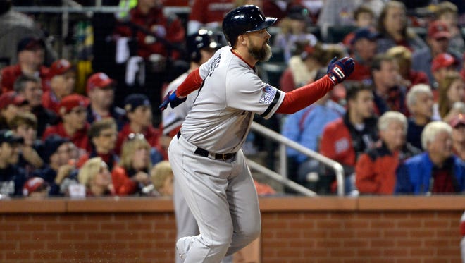 David Ross' RBI double in the top of the seventh inning drove in the tie-breaking run for the Red Sox.