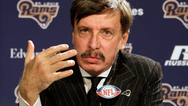 In this Jan. 17, 2012, file photo, St. Louis Rams team owner Stan Kroenke speaks at the press conference in St. Louis. A newspaper reports the owner of the Rams plans to build an NFL stadium in Los Angeles County, boosting the chances that pro football could return to the region.