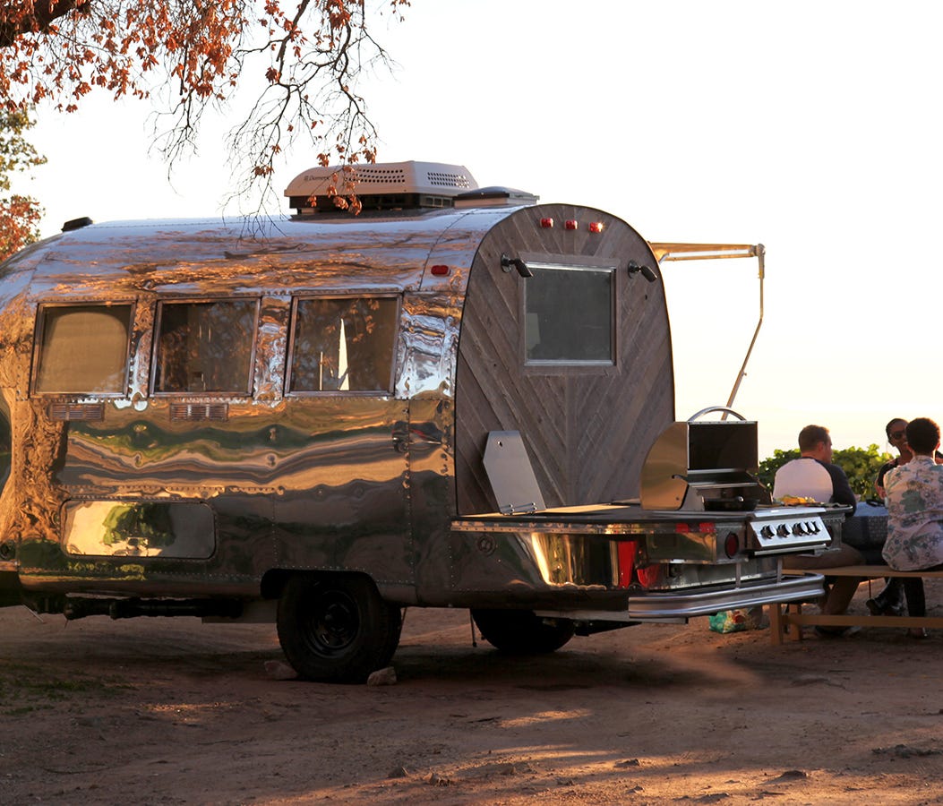 HofArc turned this 1964 Airstream Globetrotter into a mobile food service vehicle for a nearby hotel.