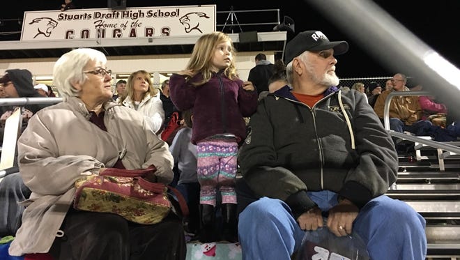 Fans await the start of the Stuarts Draft playoff game Friday night, Nov. 25.