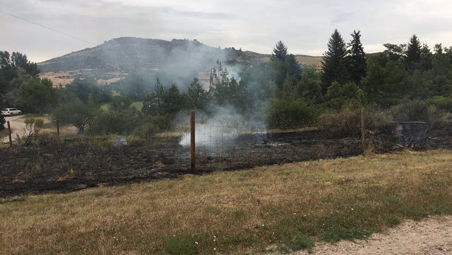 Poudre Fire Authority crews battled several small grass fires in Laporte Tuesday morning.