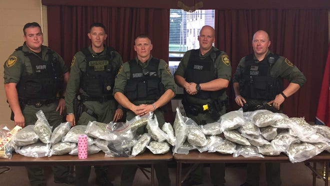 Madison County Sheriff's Office seized about 50 pounds of marijuana in a traffic stop Thursday.
