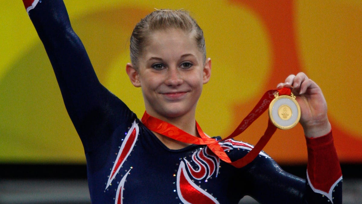 Photos Shawn Johnson wins gold on beam at 2008 Beijing Olympics