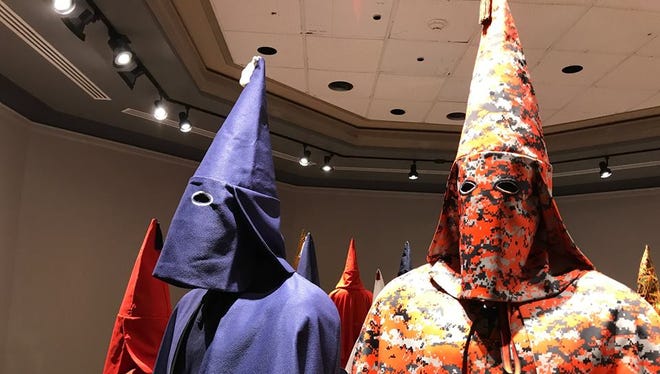 In 2017, the Klan and other hate groups were profiled in a York College of Pennsylvania exhibit. Part of Baltimore artist Paul Rucker's REWIND exhibit was a collection of Ku Klux Klan robes in a variety of fabrics.