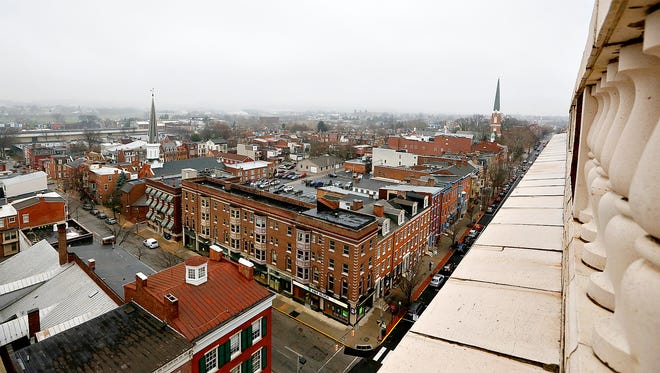 A view of York City is shown from the rooftop of The Yorktowne Hotel in downtown York, Pa. on Friday, Jan. 8, 2016. (Dawn J. Sagert - The York Dispatch)