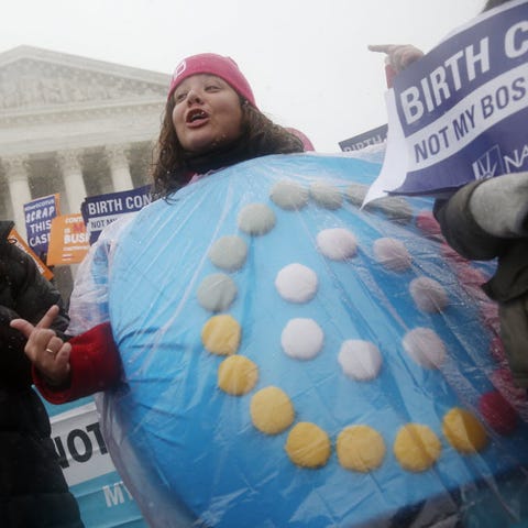 Margot Riphagen of New Orleans, La., wears a birth