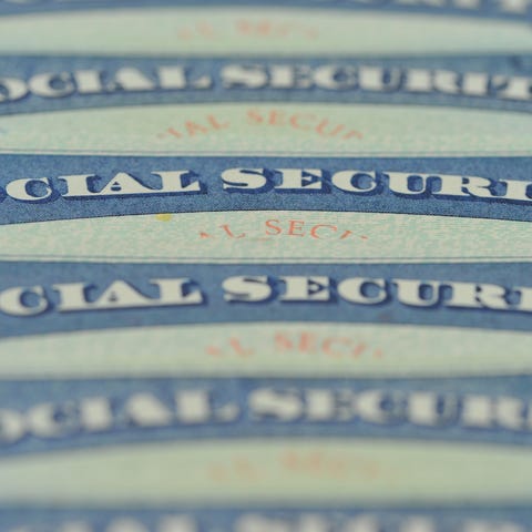 Row of Social Security cards.