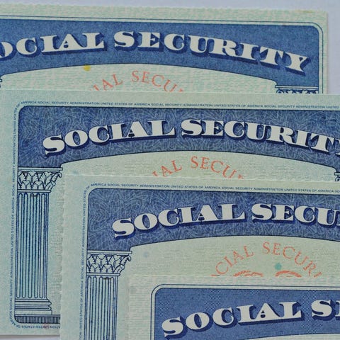 Loose stack of Social Security cards