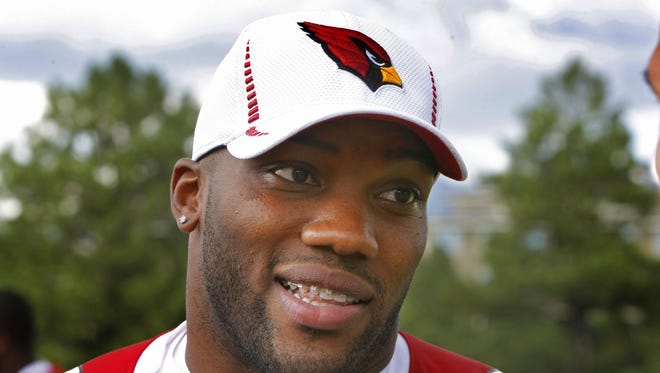 Arizona Cardinals' Beanie Wells talks to the media following their first full practice of training camp Wednesday, July  25, 2012 in Flagstaff, Arizona.