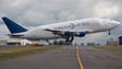 A Boeing Dreamlifter takes off from Paine Field in