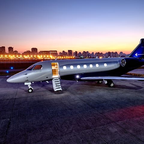 The Embraer Legacy 500 has a medium-sized cabin...