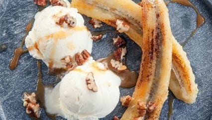 Grilled banana sundaes is one of the dishes on the menu for a grilling class at Sur la Table in Glendale.