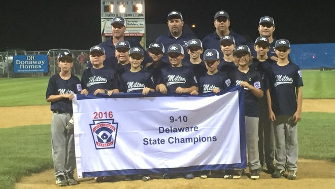 The Milton 9-10-year-old team won the state tournament on Monday, July 25.