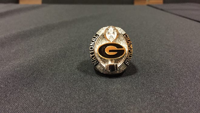 Pictured is Grambling's 2016 HBCU national championship rings handed out Wednesday at the student union.