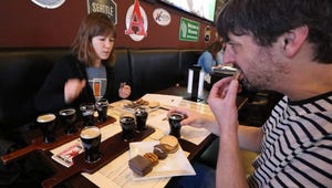 Joanie Stasica of Greenfield and Matt Meyers of Butler participated in The Brass Tap's Girl Scout Cookie and Beer Pairing in 2018.