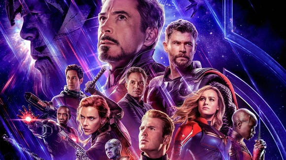 a poster featuring superheroes from marvel s avengers endgame - endgame movie playing fortnite
