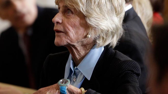 In this Jan. 20, 2011 file photo, Jean Kennedy Smith attends a ceremony marking the 50th anniversary of President John F. Kennedy's inaugural speech on Capitol Hill in Washington. Jean Kennedy Smith, the youngest sister and last surviving sibling of President John F. Kennedy, died at 92, her daughter confirmed to The New York Times, Wednesday, June 17, 2020.