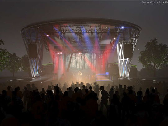 Des Moines Water Works Park S New Amphitheater Is Under Construction