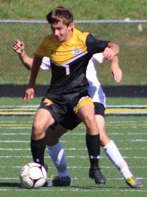 Keyser's Alec Stanislawczyk led the Golden Tornado with a four-goal performance against Berkeley Springs.
Tribune photo by Chapin Jewell