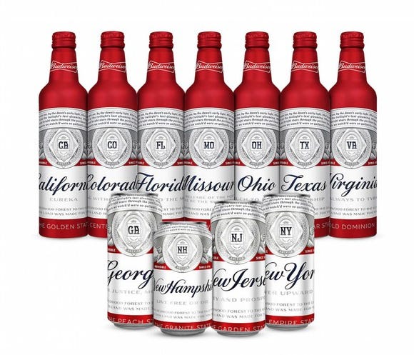 Budweiser beer bottles