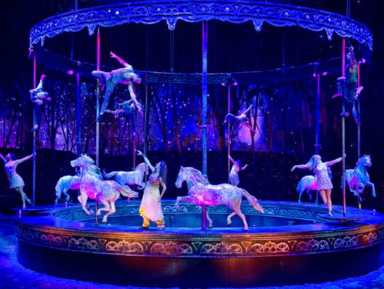 Cavalia's "Odysseo" set features a full-size carousel.