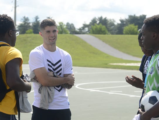 Christian Pulisic, 19, talks to teenagers from Milton