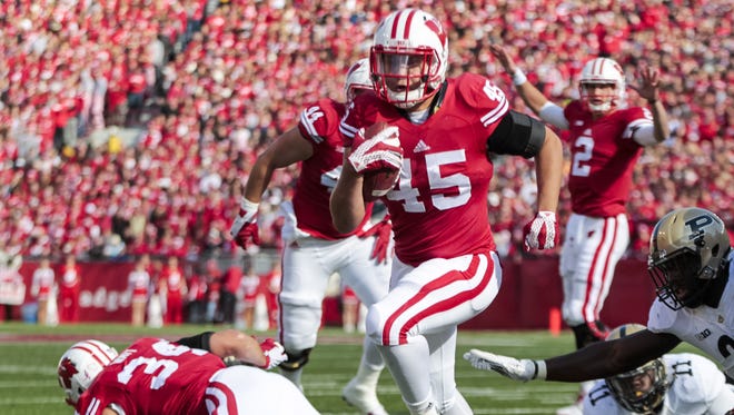 Wisconsin running back Alec Ingold, a former 
Bay Port standout, has rushed for six touchdowns this season.