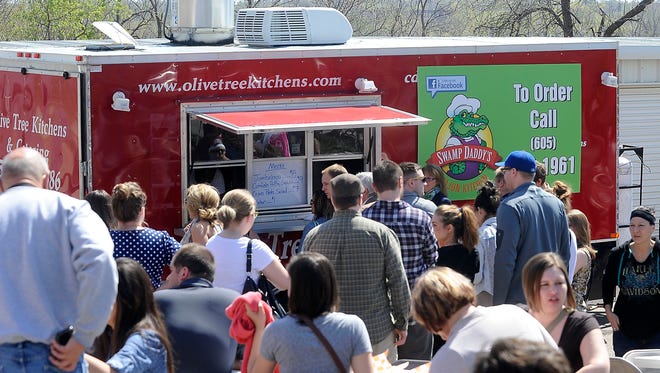 Food Truck Friday at The Bakery in Sioux Falls, S.D., Friday, April 15, 2015.