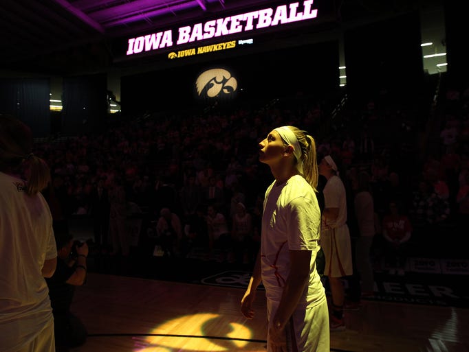 Iowa's Carly Mohns watches season highlights prior