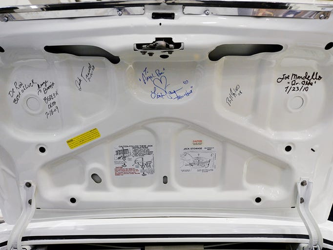 The autographs of drag-racing legends George Berejik,
